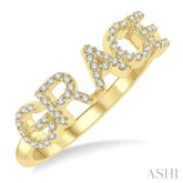 1/5 Ctw 'GRACE' Block Name Round Cut Diamond Ring in 10K Yellow Gold