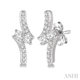 1/3 Ctw 2Stone Round Cut Diamond Earrings in 14K White Gold