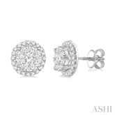 1 1/2 Ctw Lovebright Round Cut Diamond Earrings in 14K White Gold
