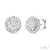 3/4 Ctw Lovebright Round Cut Diamond Earrings in 14K White Gold