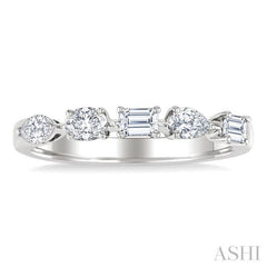 1/2 Ctw Mixed Shape Diamond Cut Fashion Band in 14K White Gold