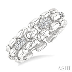 1/10 Ctw Bold Panther Link Round Cut Diamond Fashion Ring in Sterling Silver