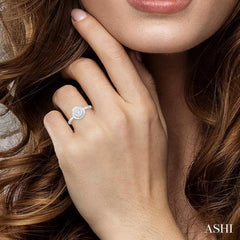 1/3 Ctw Round Diamond Lovebright Ring in 14K White Gold