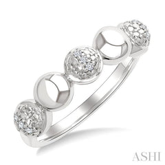 5 MM Bold Bead and 1/20 Ctw Round Cut Diamond Fashion Ring in Sterling Silver