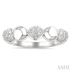 5 MM Bold Bead and 1/20 Ctw Round Cut Diamond Fashion Ring in Sterling Silver