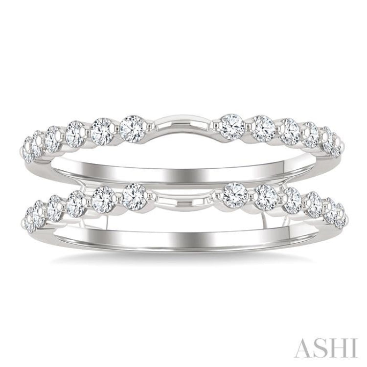 1/2 Ctw Prong Set Round Cut Diamond Insert Ring in 14K White Gold