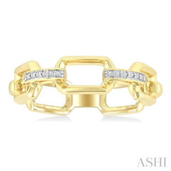 1/20 Ctw Bold Open Window Octagonal Shaped Round Cut Diamond Fashion Ring in 10K Yellow Gold