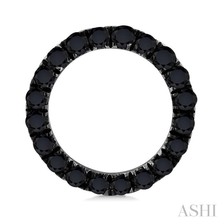 1/2 Ctw Circle Round Cut Black Diamond Fashion Stud earrings in 10K White Gold