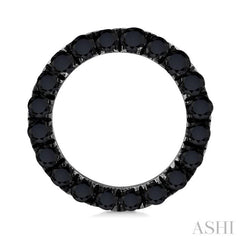1/2 Ctw Circle Round Cut Black Diamond Fashion Stud earrings in 10K White Gold