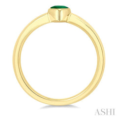 6X4 MM Pear Shape Emerald Precious Solitaire Ring in 14K Yellow Gold