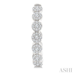 1/2 Ctw Cluster Round Cut Diamond Hoop Earring in 14K White Gold