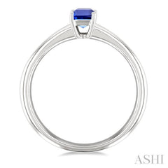 6X4 MM Octagon shape Tanzanite Precious Solitaire Ring in 14K White Gold