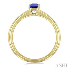 6X4 MM Octagon shape Tanzanite Precious Solitaire Ring in 14K Yellow Gold