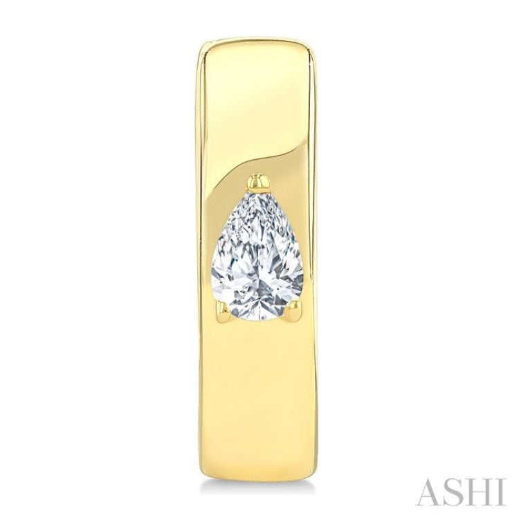 1/6 Ctw Pear Shape Diamond Petite Huggie Earrings in 10K Yellow Gold
