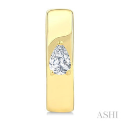 1/6 Ctw Pear Shape Diamond Petite Huggie Earrings in 10K Yellow Gold