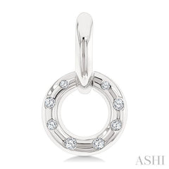 1/6 Ctw Suspended Circle Round Cut Diamond Fashion Earring in 10K White Gold