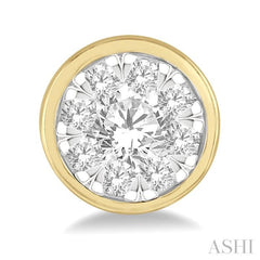 1/2 Ctw Lovebright Round Cut Diamond Stud Earrings in 14K Yellow and White Gold