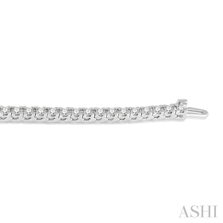 3 Ctw Square Shape Round Cut Diamond Tennis Bracelet in 14K White Gold