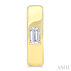 1/6 Ctw Octagon Shape Diamond Petite Huggie Earrings in 10K Yellow Gold