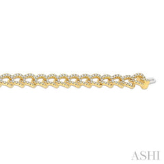 2 Ctw Round Cut Diamond Cuban Fashion Bracelet in 14K Yellow Gold