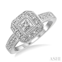 1/20 Ctw Round Cut Diamond Ring in 10K White Gold