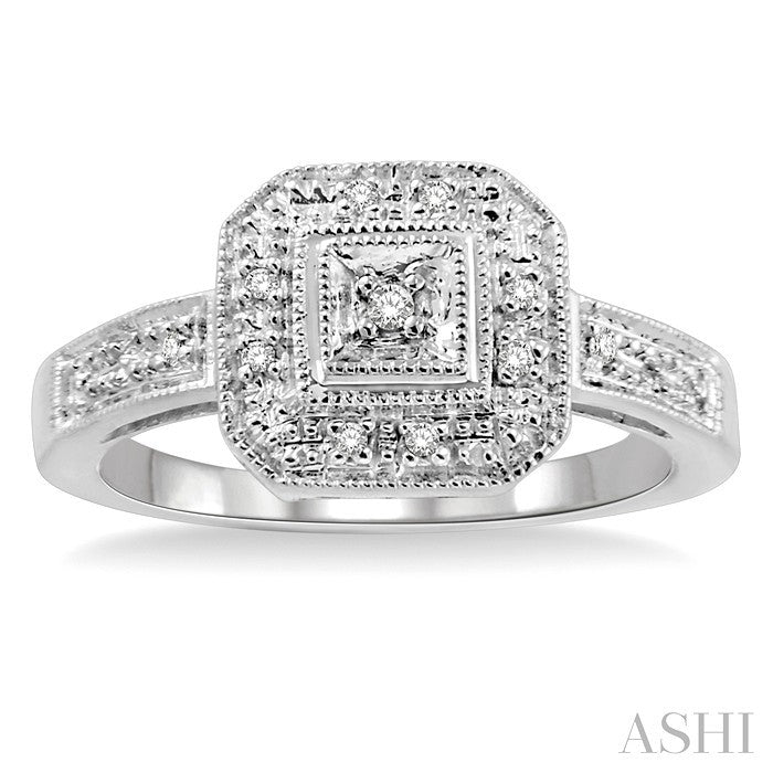 1/20 Ctw Round Cut Diamond Ring in 10K White Gold