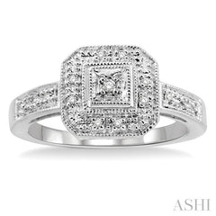 1/20 Ctw Round Cut Diamond Ring in 10K White Gold