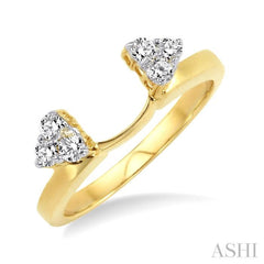 1/8 Ctw Round Cut Diamond Wrap Ring in 14K Yellow Gold
