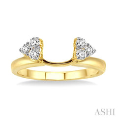 1/8 Ctw Round Cut Diamond Wrap Ring in 14K Yellow Gold
