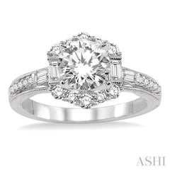 1/2 Ctw Diamond Semi-Mount Engagement Ring in 14K White Gold
