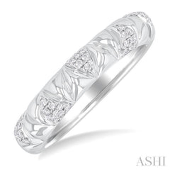 1/6 Ctw Art Deco Round Cut Diamond Fashion Band in 10K White Gold