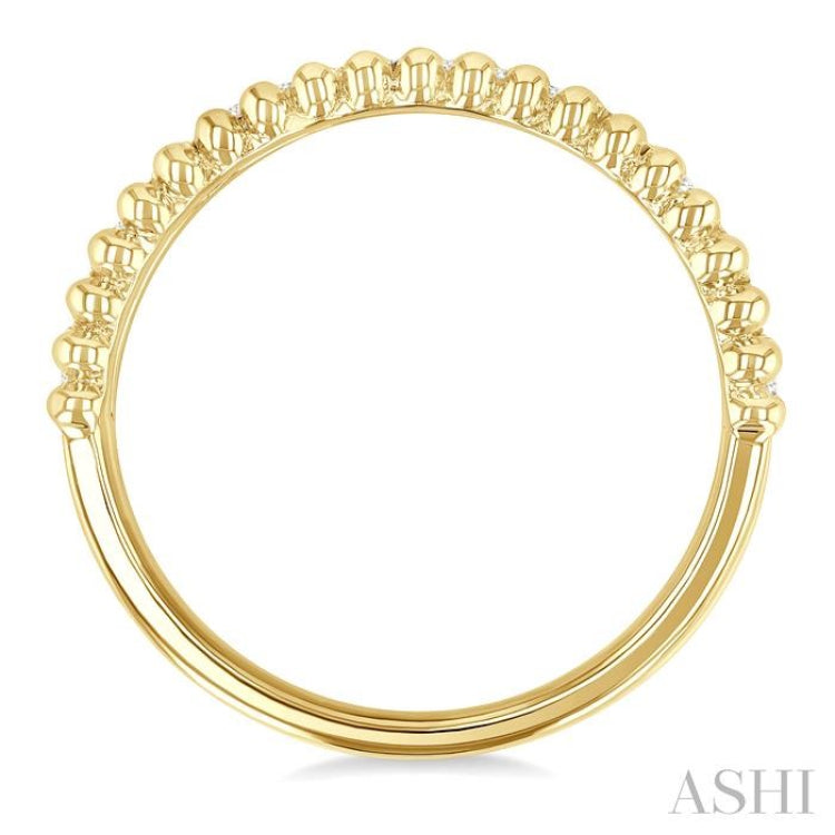 1/10 Ctw Round Cut Diamond Bold Bead Design Fashion Band in Yellow Gold Vermeil
