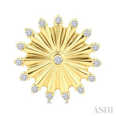 1/5 Ctw Round Cut Diamond Circle Fluted Fashion Earrings in 10K Yellow Gold