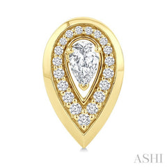 1/2 Ctw Open Window Pear and Round Cut Diamond Fashion Pendant in 14K Yellow Gold