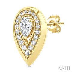 1/2 Ctw Open Window Pear and Round Cut Diamond Fashion Pendant in 14K Yellow Gold