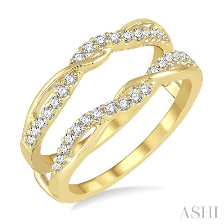 3/8 Ctw Twisted Round Cut Diamond Insert Ring in 14K Yellow Gold