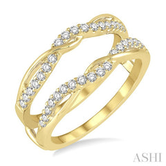 3/8 Ctw Twisted Round Cut Diamond Insert Ring in 14K Yellow Gold