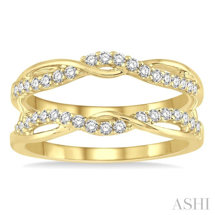 3/8 Ctw Twisted Round Cut Diamond Insert Ring in 14K Yellow Gold