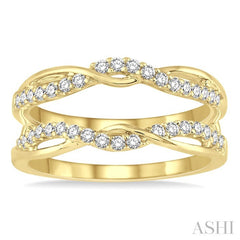 3/8 Ctw Twisted Round Cut Diamond Insert Ring in 14K Yellow Gold