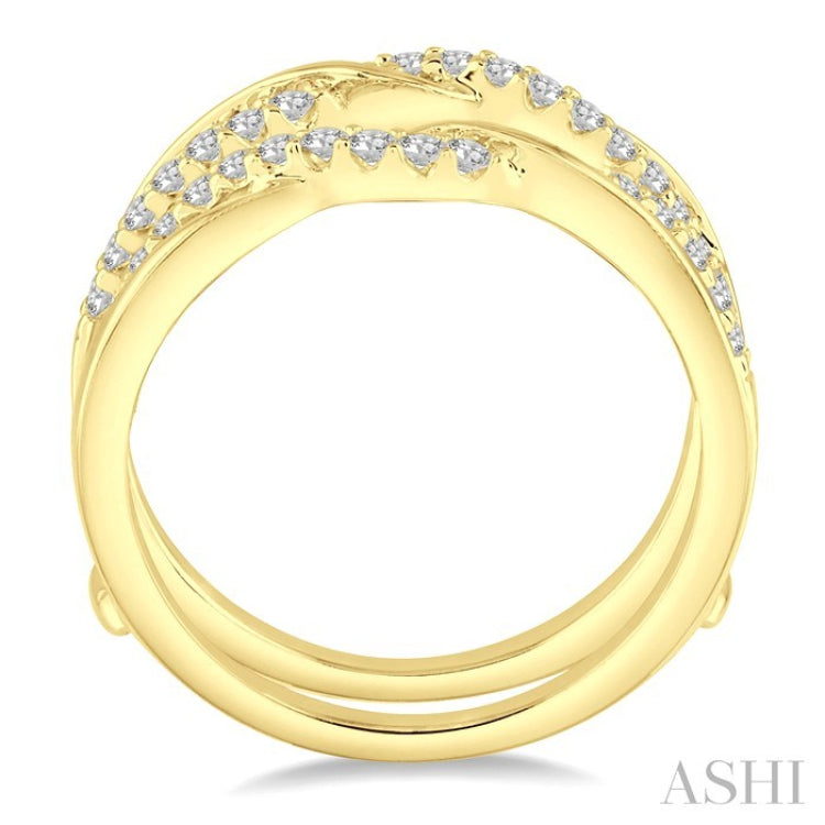 3/8 Ctw Twisted Round Cut Diamond Insert Ring in 14K Yellow Gold