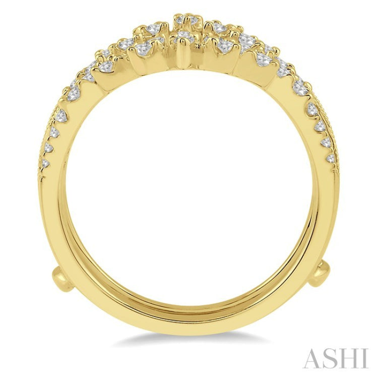 1/2 Ctw Mini Marquise Mounts Round Cut Diamond Insert Ring in 14K Yellow Gold
