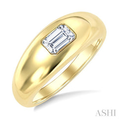 1/2 Ctw East-West Set Octagon Cut Diamond Solitaire Fashion Ring in 14K Yellow Gold