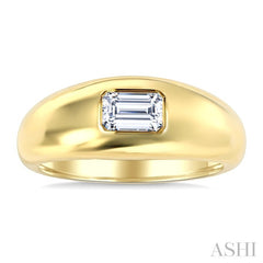 1/2 Ctw East-West Set Octagon Cut Diamond Solitaire Fashion Ring in 14K Yellow Gold
