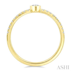 1/3 Ctw Bezel Set Pear and Round Cut Diamond Fashion Ring in 14K Yellow Gold