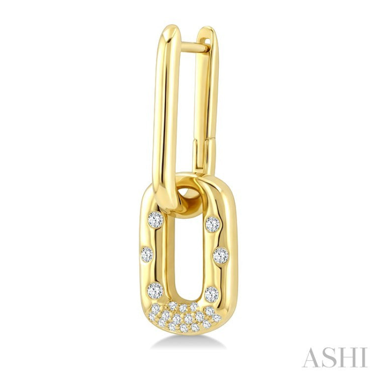 1/5 Ctw Round Cut Diamond Paperclip Mosaic Earrings in 10K Yellow Gold