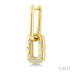 1/5 Ctw Round Cut Diamond Paperclip Mosaic Earrings in 10K Yellow Gold