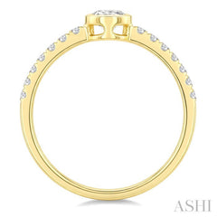 1/2 Ctw Bezel Set Round Cut Diamond Ring in 14K Yellow Gold