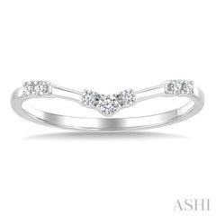 1/10 Ctw Chevron Round Cut Diamond Fashion Band in 14K White Gold