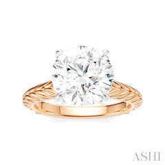 1/20 Ctw Circular Shape Round Cut Diamond Akari Wheat Shank Semi-Mount Engagement Ring in 14K Rose and White Gold