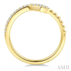 1/5 Ctw Serpent Bead Round Cut Diamond Open Fashion Ring in 10K Yellow Gold